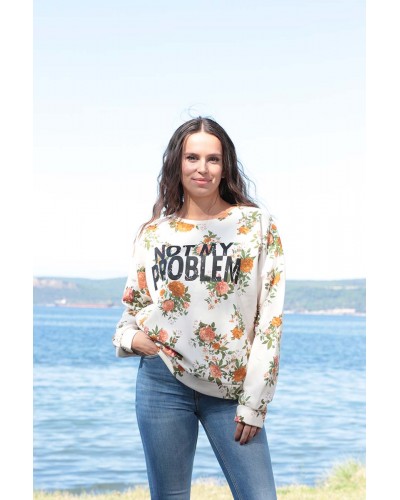 ÇİÇEK DESEN BASKILI SWEAT